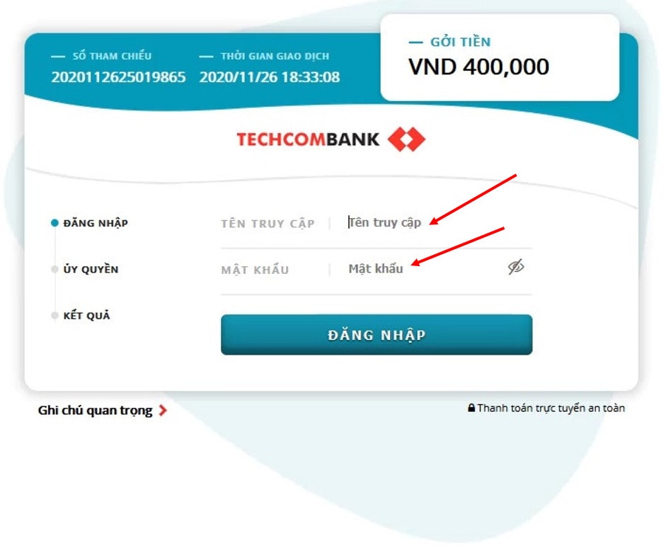 Login to your Internet Banking account