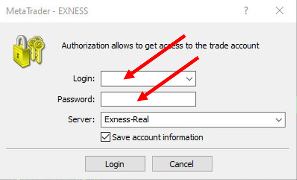Đăng nhập tài khoản vào hệ thống của Metatrader 4