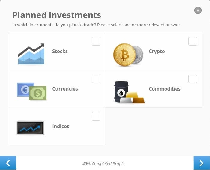 Pilih jenis investasi yang diinginkan