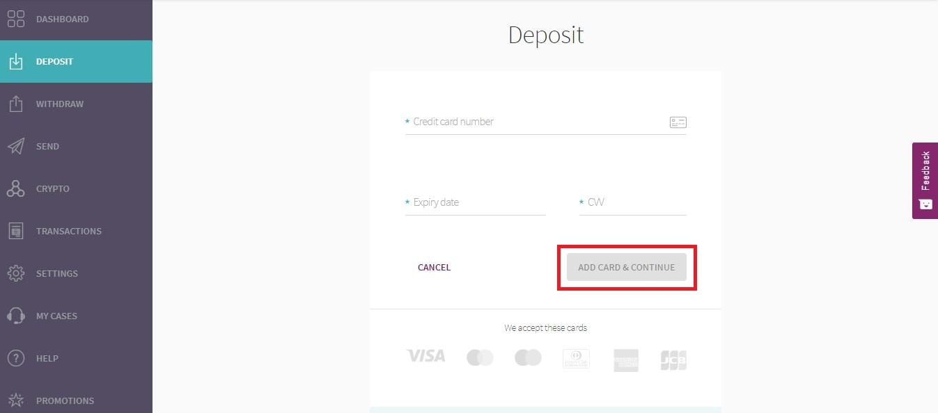 Card fields form on Skrill interface inputting numbers and CVV