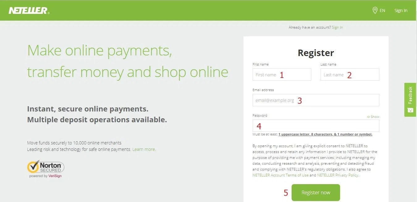 Hướng dẫn đăng ký ví Neteller