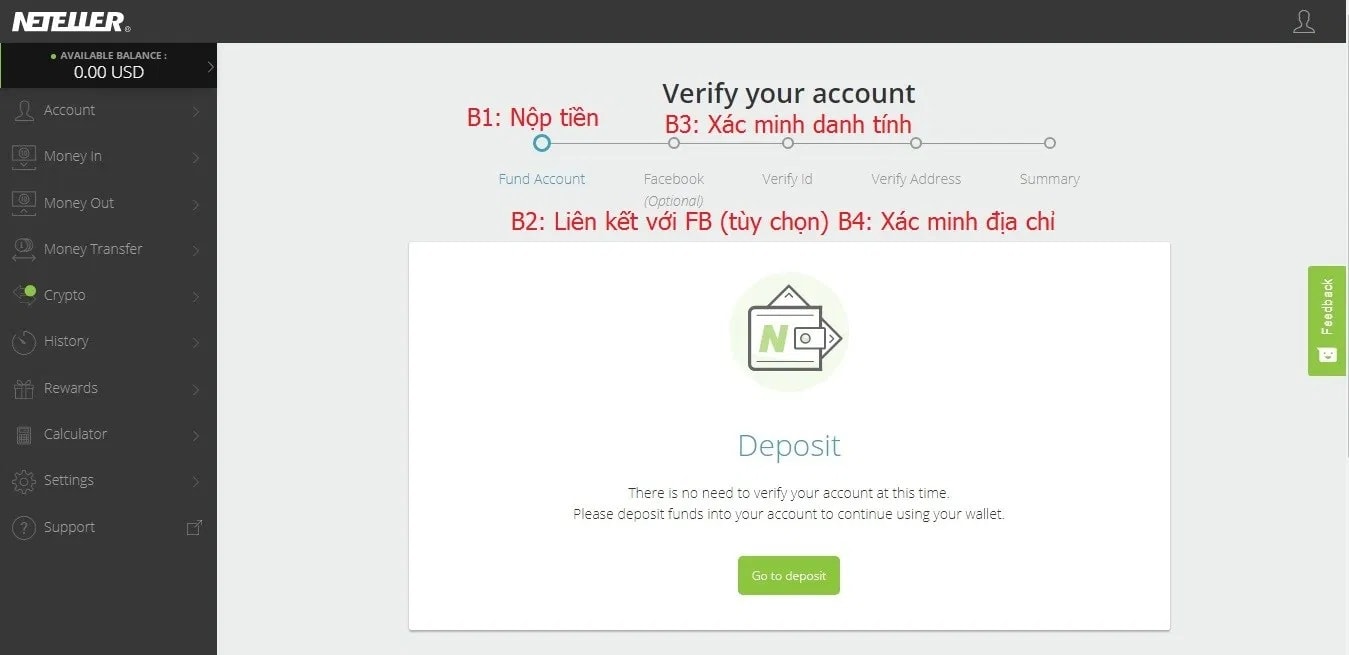 Quy trình đăng ký xác minh tài khoản Neteller