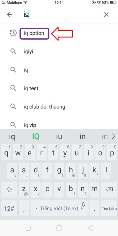 Cari aplikasi IQ Option