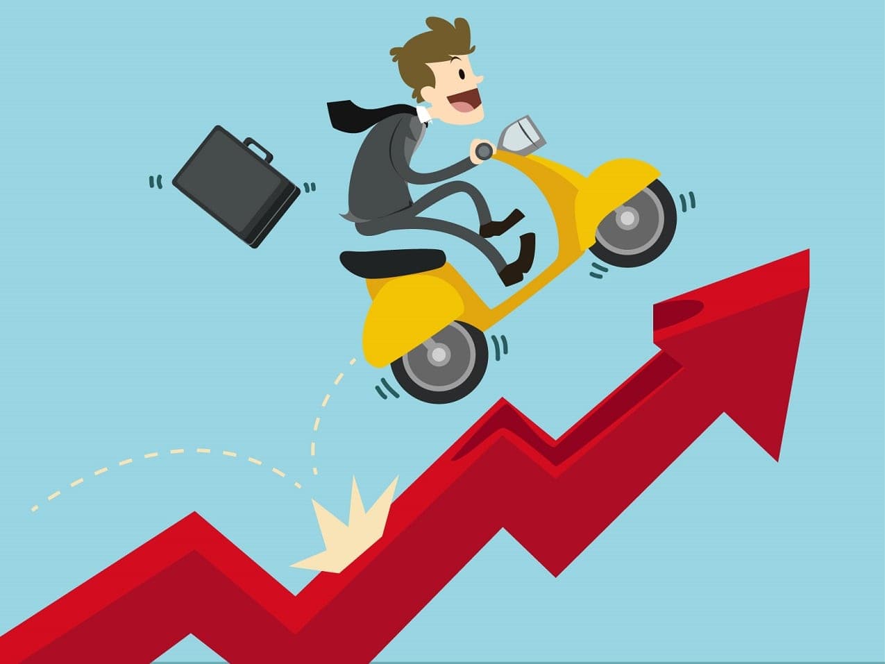 A fast motorcycle speeding near a dangerous cliff symbolizing the high-speed and high-risk nature of fixed time trades